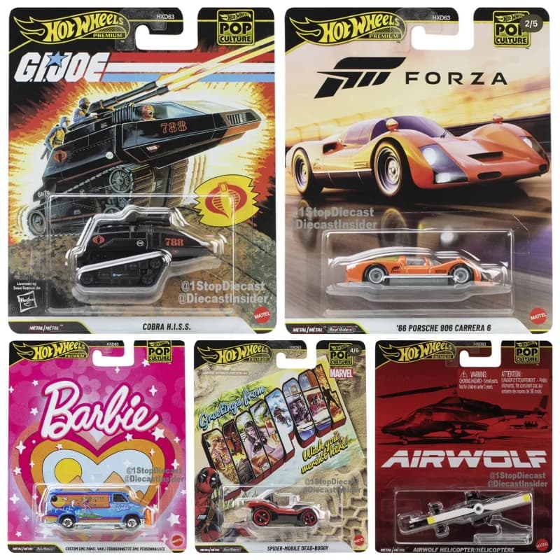 Hot Wheels POP Culture Premium HXD63 Porsche 911 Nissan Skyline GT-R Ritorno al futuro Modellini di auto da collezione in metallo pressofuso, idea regalo