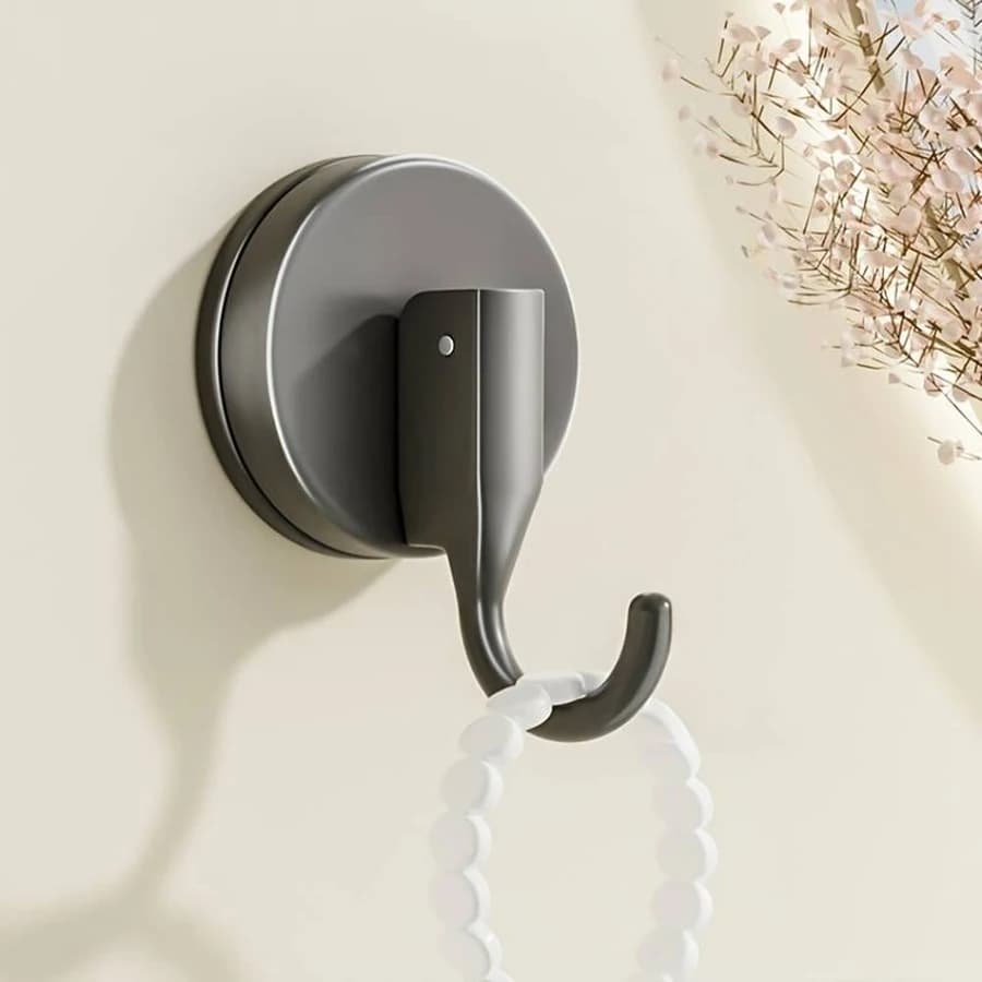 1 forte gancio a ventosa, nessuna foratura richiesta, senza traccia, per bagno, cucina, ingresso, gancio a parete, facile da installare, durevole, assorbimento del vuoto
