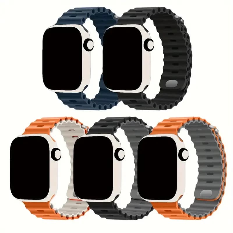 Sport Ocean strap For Apple Watch 10-Ultra 2 Band 49mm 42-46mm-45mm 41mm Silicone Bracelet iWatch 9 8 7 6 5 4 SE 44mm 40mm band