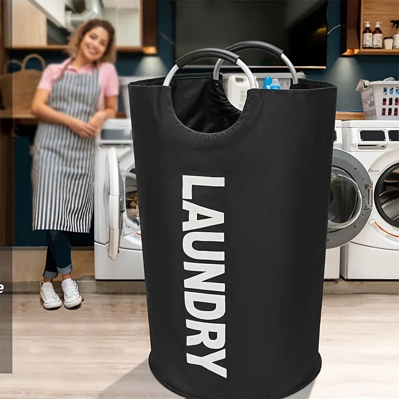 Large Laundry Basket with Foldable Laundry Bag, Independent High Hanger, Foldable Laundry Box, Laundry Basket, of High Quality. The Handle Ring Adopts a Half Ring Design And The Connection Is More Secure And Wear-Resistant