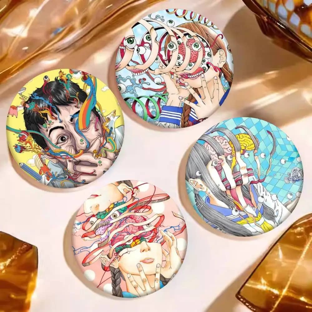 Shintaro Kago Art Badge Tinplate Coin Brooch Clothing Backpack Accessories Lapel Pin
