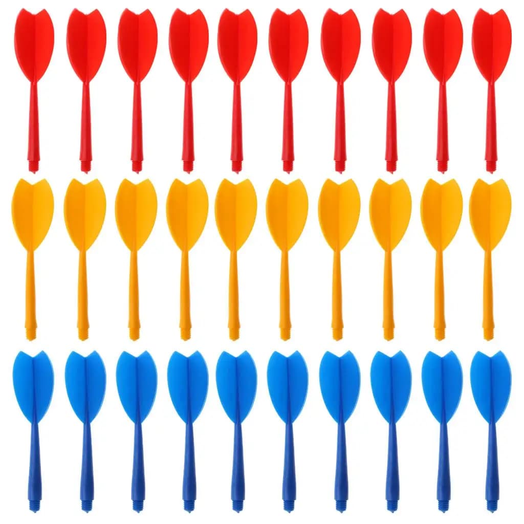 Set combinato di aste per freccette multicolori da 30 pezzi Set di accessori per freccette in materiale di nylon poliestere Parti di ricambio universali adatte per punta in acciaio