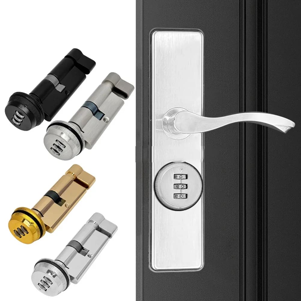 1 pz Combinazione Meccanica Serratura Della Porta Cilindro 70mm Maniglia Serratura Con Password a 3 cifre Per Porte In Legno 30-50mm di Spessore