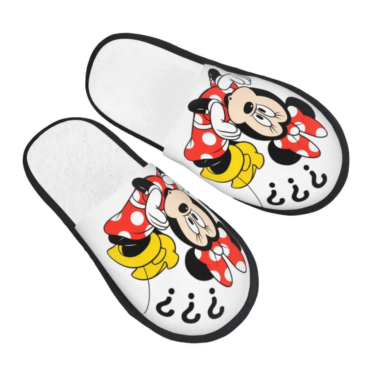 Personalized Slippers in Memory Foam with Design by Minnie Mouse, Comfortable and Hot for Women, Anti-slip