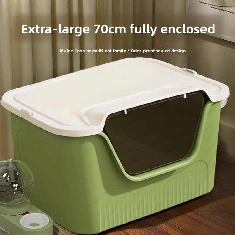 Extra Large Litter Box Full Enclosure Splash Proof Toilet Square Shape Pet Supplies for Cats Brand LiMiaoXiaoSheng