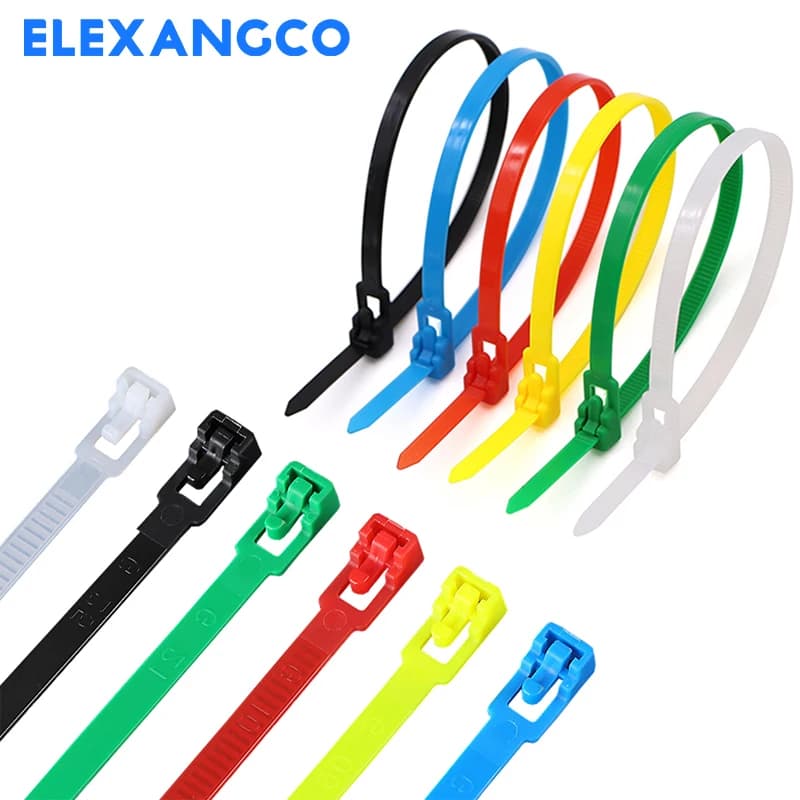 100PCS 5X200 Fascette riutilizzabili Heavy Duty 6 colori Fascette rimovibili Rilasciabili Involucro di nylon per interni ed esterni per filo