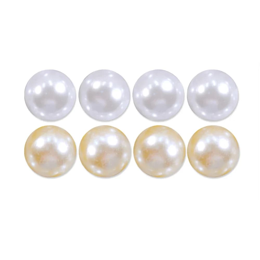 Perle bianche/beige semicircolari con retro piatto da 2 mm a 12 mm per la realizzazione di gioielli fai da te, abbigliamento, accessori per la casa