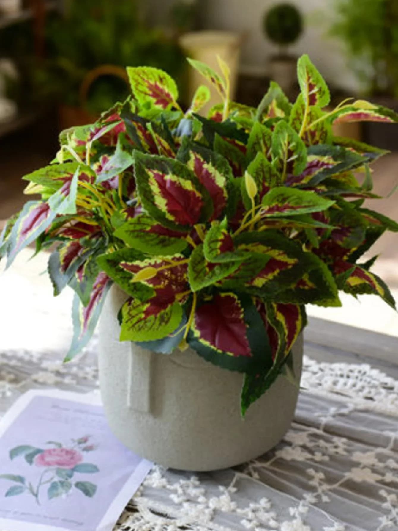 Foglia Artificiale con 7 Rami, Foglia di Pianta Artificiale in Plastica Verde per Decorazioni Domestiche, Piante Finte, Decorazioni Autunnali, Stanza, Scrivania, Giardino
