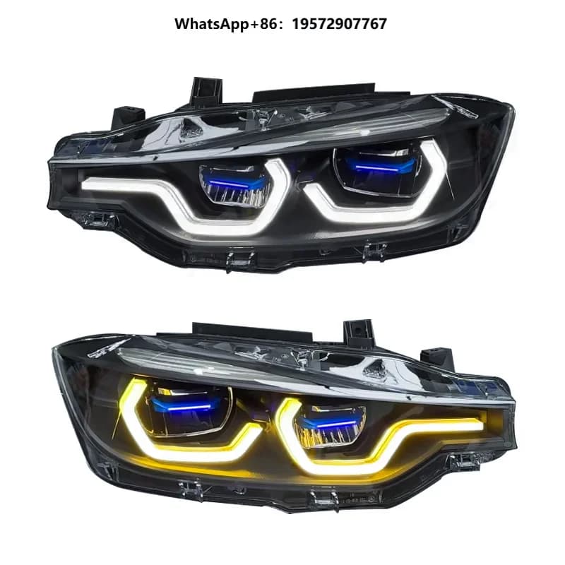 3 Series F30 320i LCI F35 2013 2015 2018 Headlamps Upgrade Full LED White Yellow DRL Switchable Ikon Headlights