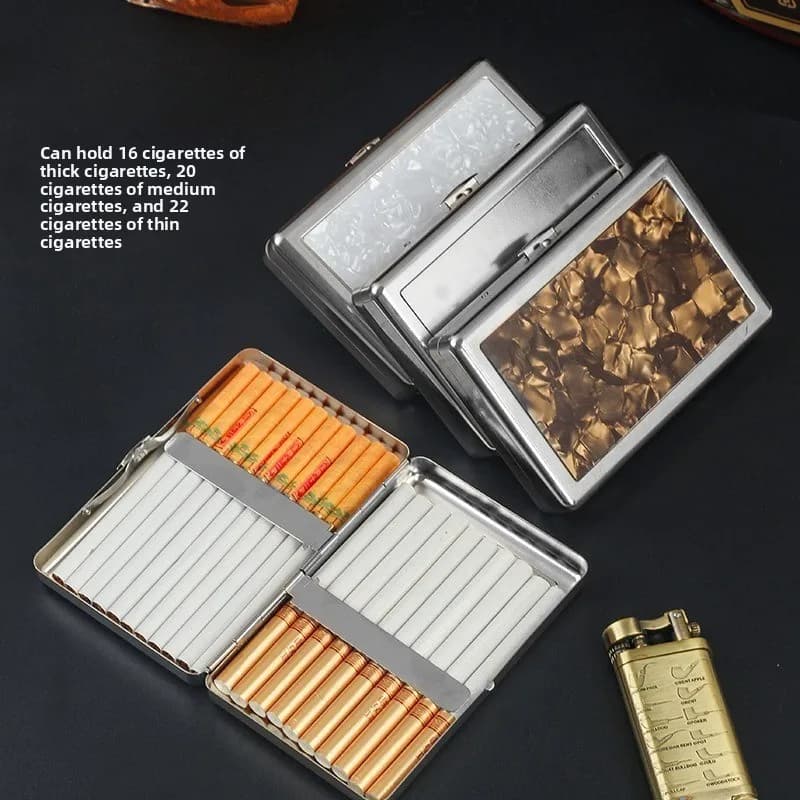 Metal Frosted Cigarette Case Universal Cigarettes Portable Moisture-Proof Compression-Resistant Creative Storage Box