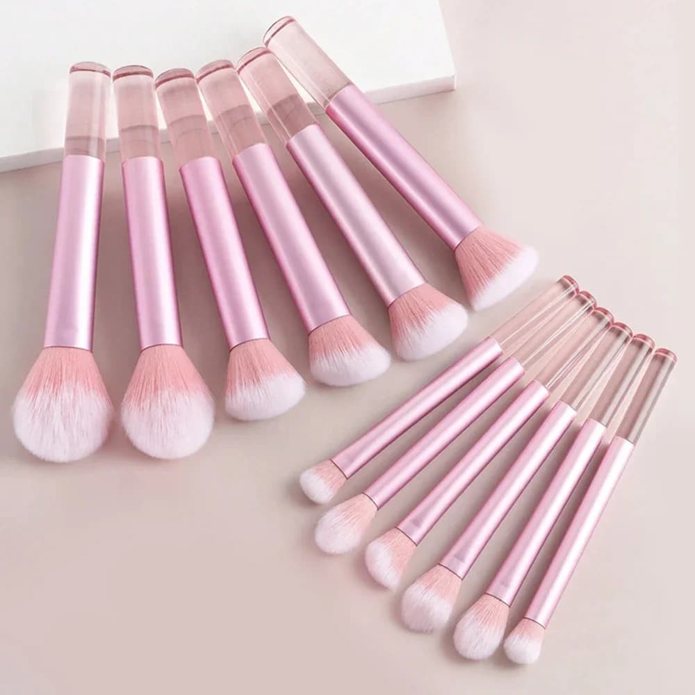 12Pcs Synthetic Makeup Brushes Kit Soft Hair Foundation Blush Eyeshadow Concealer Cosmetic Brushes Face Eye Beauty Makeup Tools