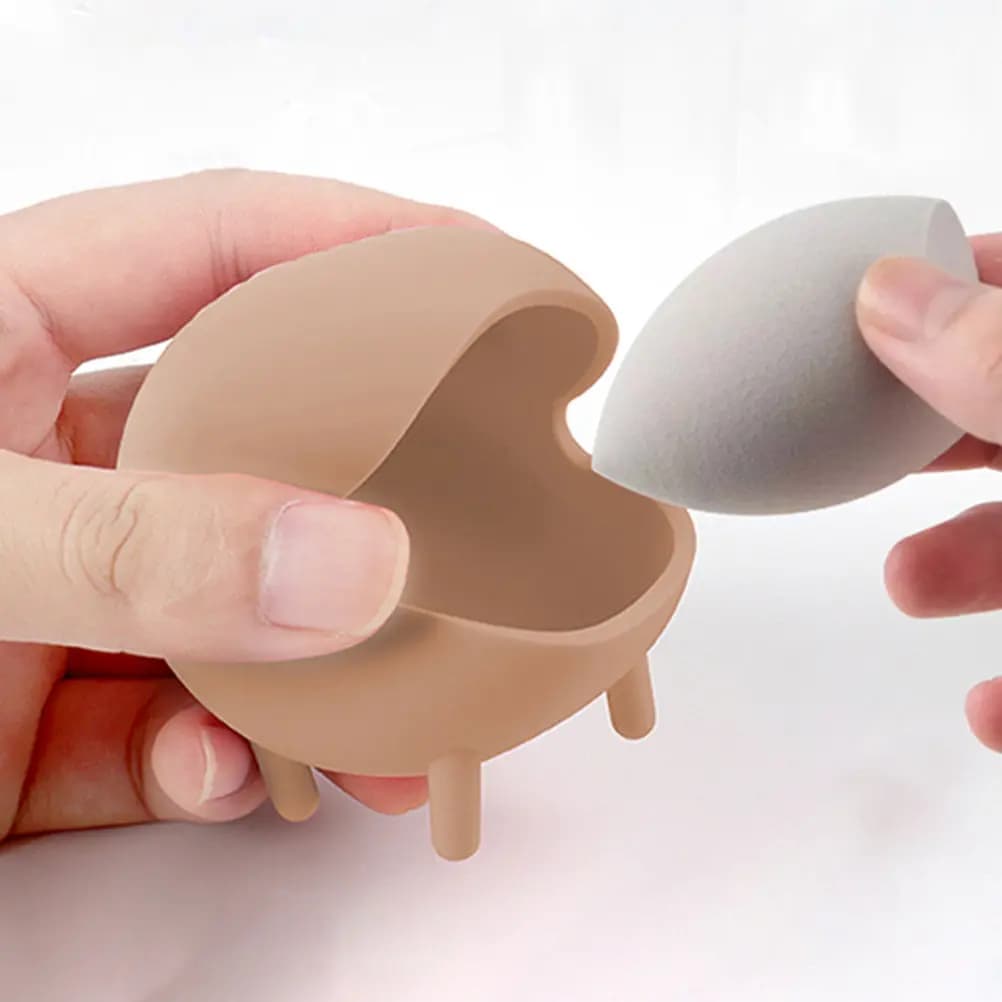 Premium Silicone Makeup Sponge Box for Drying Storage Travel Egg Holder Ventilated Powder Puff Container Reusable