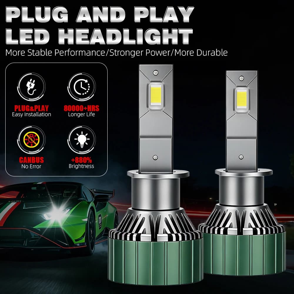 H1 H7 LED bulbs for Autoflowers, High Power CSP 55000LM 6000K, 9005 9006 9007 H4 H11 H13, LED lights for Automobile