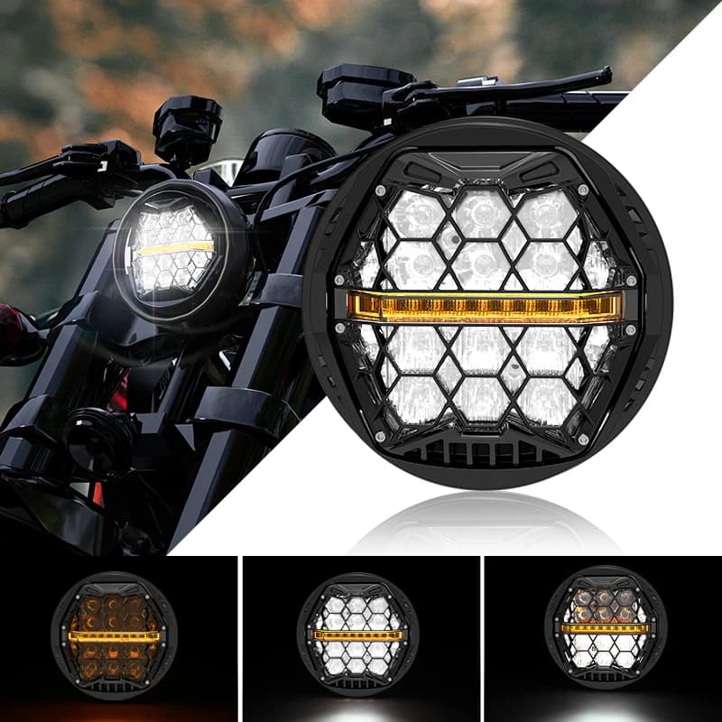5 3/4 pollici 5.75 "led auto moto faro E24 per Harley Sportster Dyna Softail faro moto ambra DRL fascio alto/basso