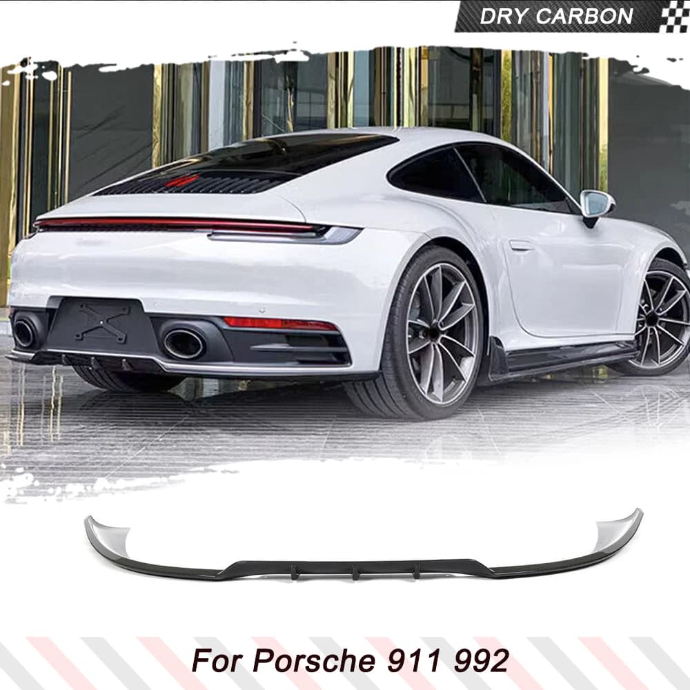 Prepreg Dry In Fibra di Carbonio Auto Paraurti Posteriore Labbro Bdy Kit Per Porsche 911 992 2019-2021 Racing Paraurti Posteriore Diffusore Spoiler Splitter