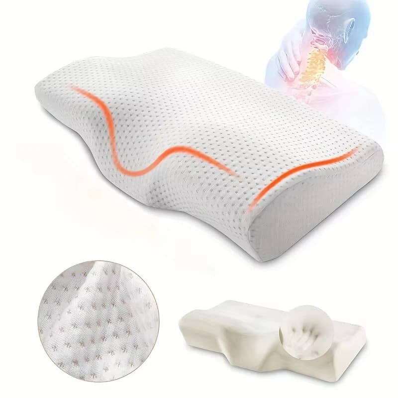 Cuscino in memory foam Butterfly per chi dorme sul fianco, supporto ergonomico ortopedico per il collo, doppio supporto per chi dorme sul fianco e sulla schiena