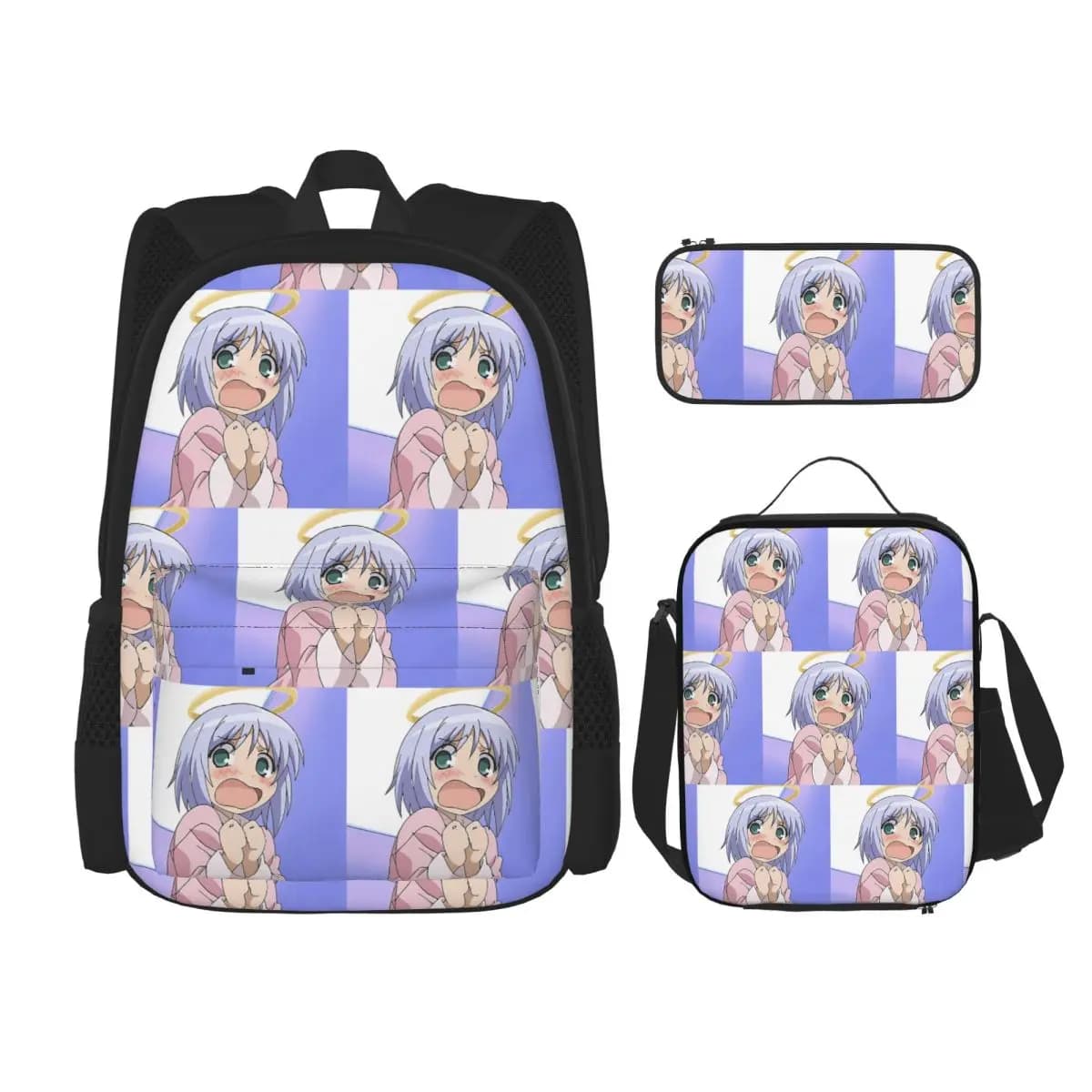 Bludgeoning Angel Dokuro Chan Backpacks Kids Bookbag School Bags Rucksack Lunch Bag Pen Bag Three-Piece Set