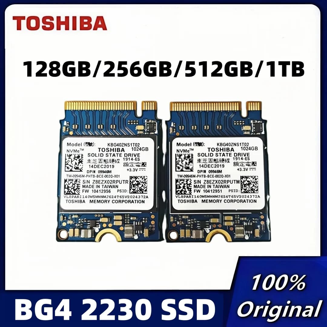 SSD Toshiba BG4 2230 originale da 1TB, 512GB, 256GB, 128GB NVME PCIe 3.0x4, unità a stato solido per desktop e laptop.