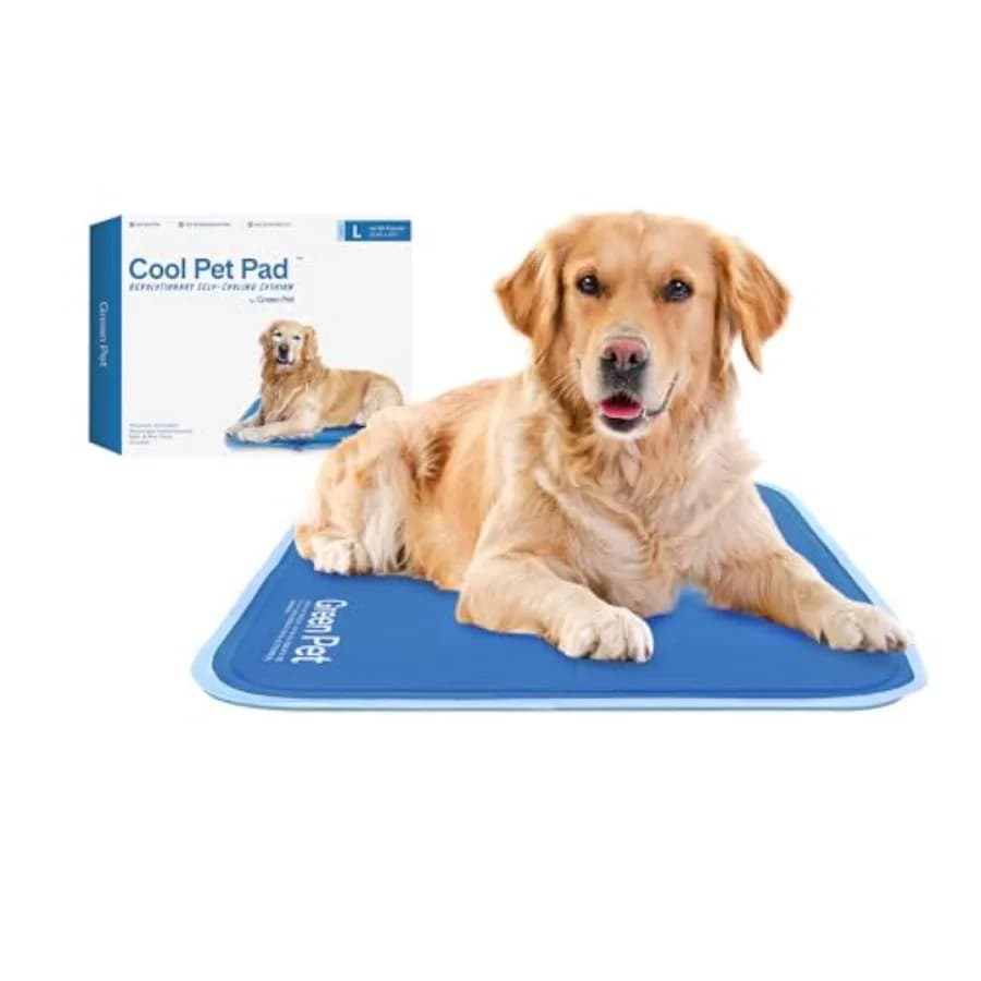 Tappetino Rinfrescante per Animali Domestici - Grande Blu - Tappetino Autoraffreddante ad Attivazione a Pressione per Cani e Gatti da 20-36 kg - Gel Non Tossico, Acqua Non Necessaria