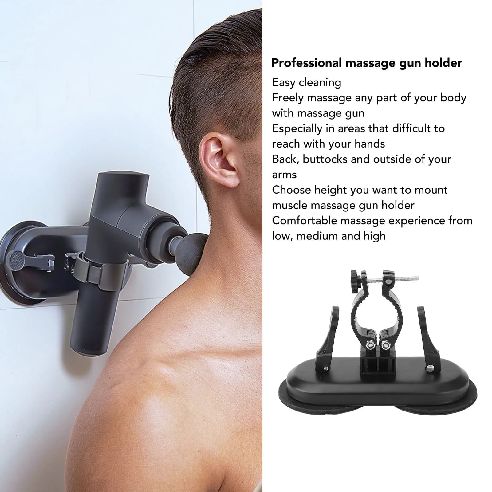 Support for massage gun support for massage gun support for wall suction cup hands for neck waist back auto massage gun wall mounting