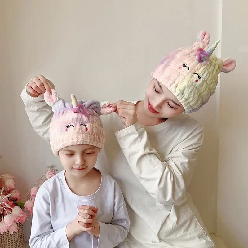 Women's Children's Hair Towel Hat Quick Towel Microfiber Hair Towel Hat Solid Towel Hat Super Absorption Hair Towel Hat