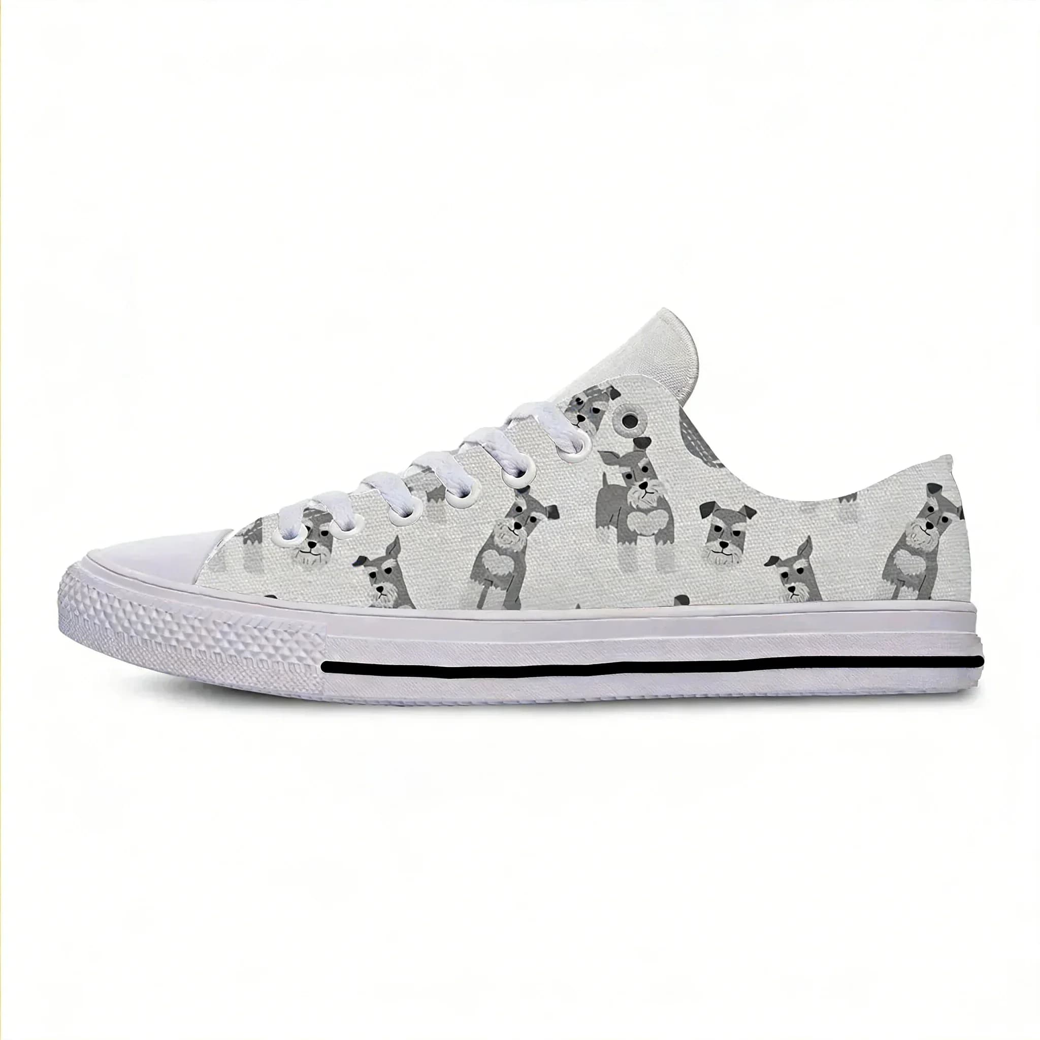 Hot Summer Schnauzer Animal Pets Dog Cut Kawaii Lightweight Classic Canvas Shoes Men Women Casual Sneakers Classic Board Shoes