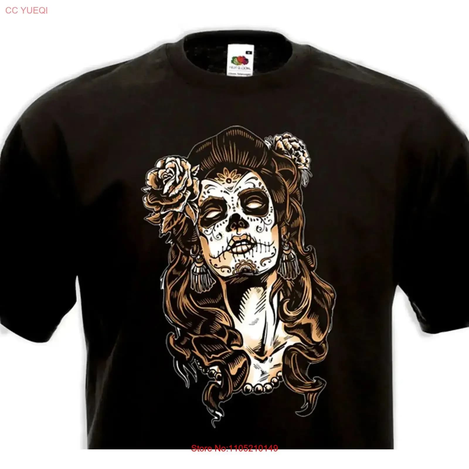 CATRINA Tattoo Mexico Calavara Pin Up T Shirt Messicana Testa della Morte vintage Lavato streetwear Casual Versatile Grafica traspirante