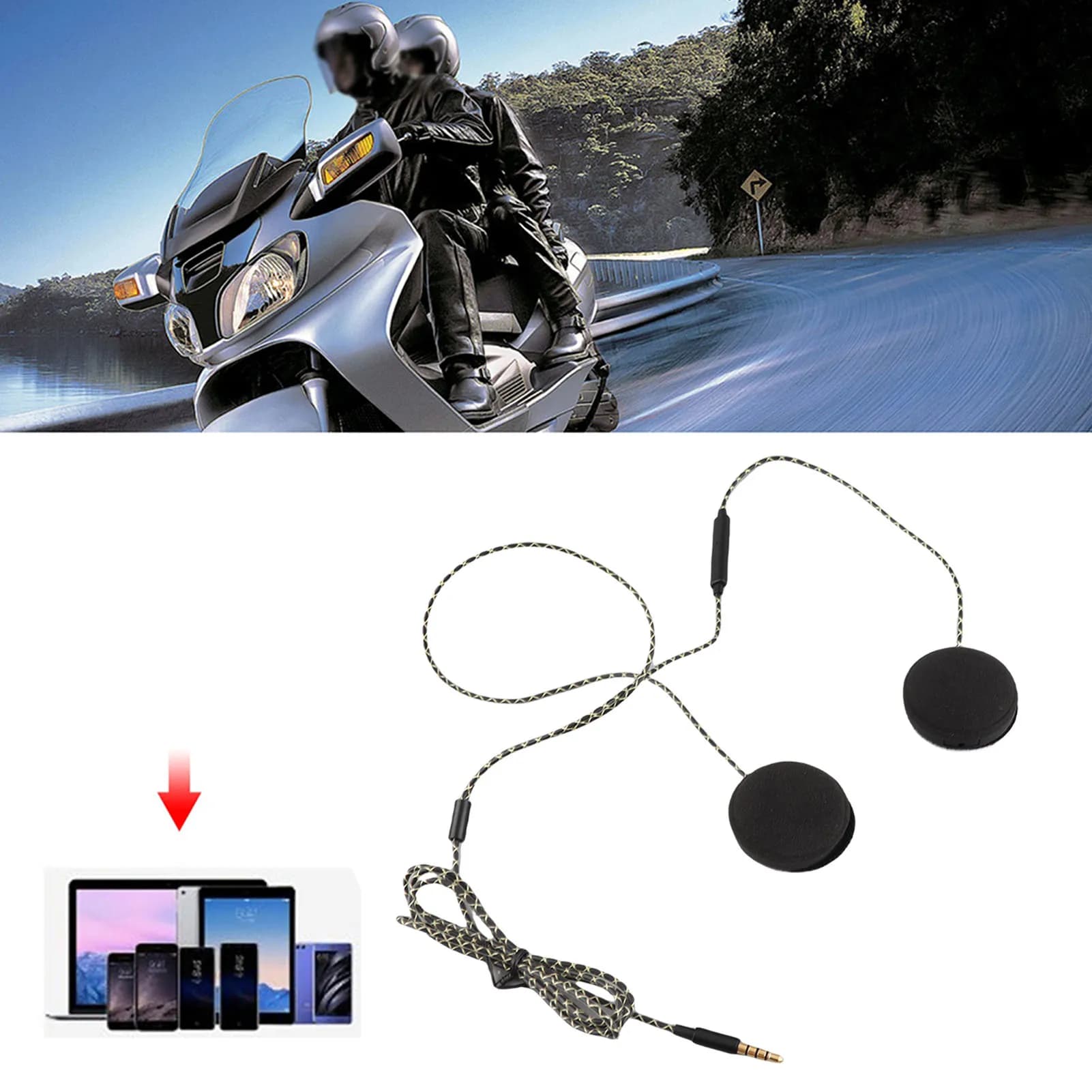 Cuffie per casco Cuffie per casco da motociclista Cuffie Altoparlanti Supporto per chiamate in mano Cuffie per casco Cuffie per musica
