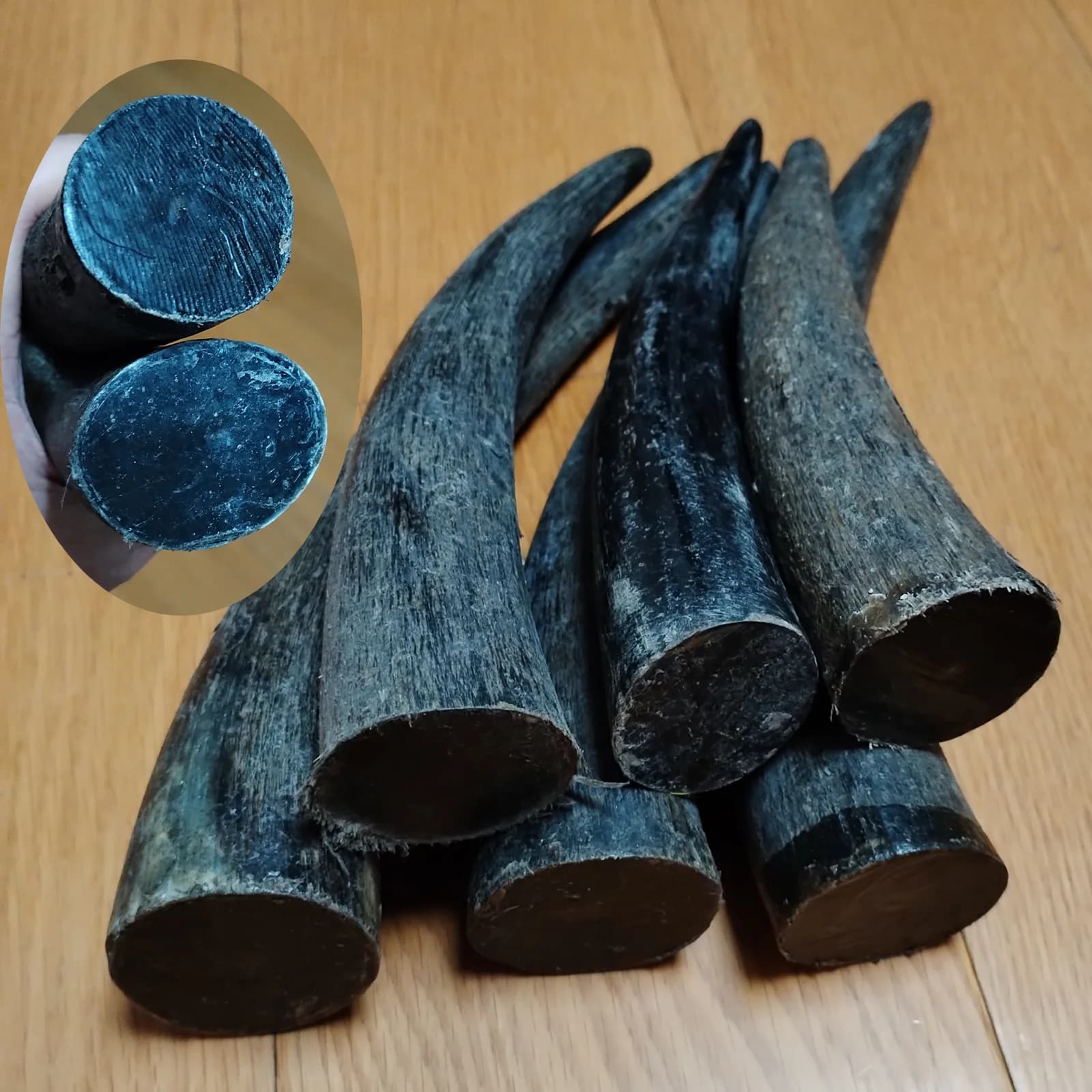 1 PC Solid Yak Horns Authentic Black OX Horn Tibetan Crafts Raw Engraving Materials for Cigarette Holder Buddha Bead