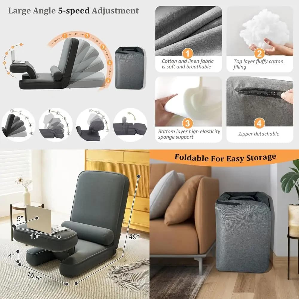 Poltrona Reclinabile Ergonomica con Supporto Lombare Regolabile per Lettura e Gaming Confortevoli a Casa