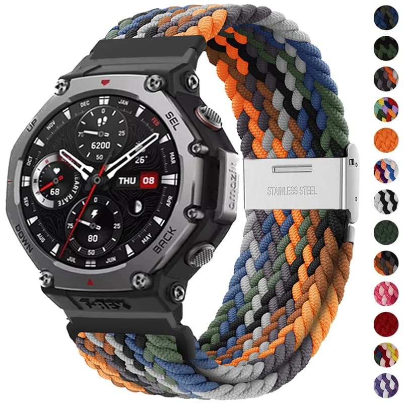 Cinturino elastico intrecciato per Huami Amazfit T-Rex 3 Smart Watch Band Bracciale regolabile in nylon per Huami Amazfit T-Rex Pro Trex 2
