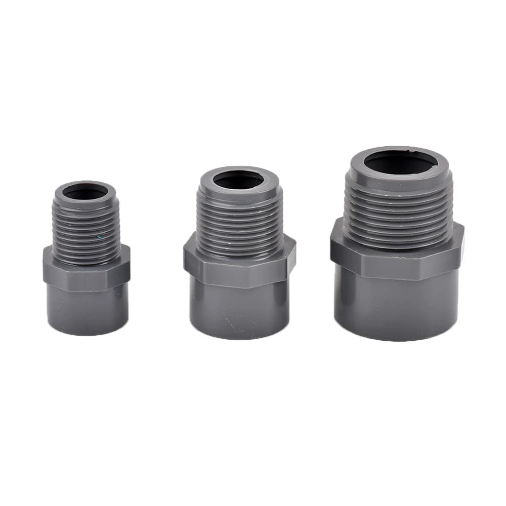 2 pezzi PVC 1/2 "3/4" 1 "connettore filettato 20/25/32mm PVC adattatore per tubo dell'acqua raccordi per tubi di irrigazione da giardino