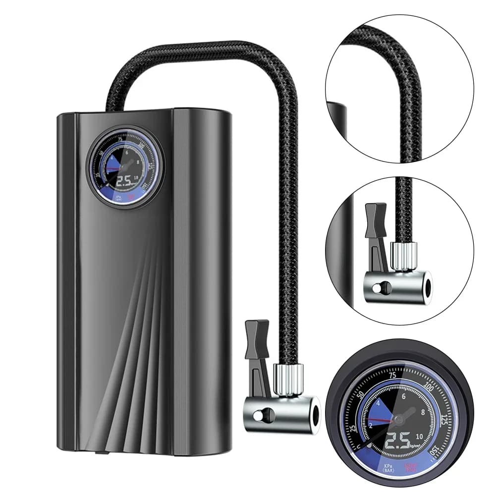 Compressore d'Aria Elettrico di Alta Precisione, Mini Pompa per Pneumatici a Gonfiaggio Rapido, Pompa Elettronica per Moto, Auto e Biciclette