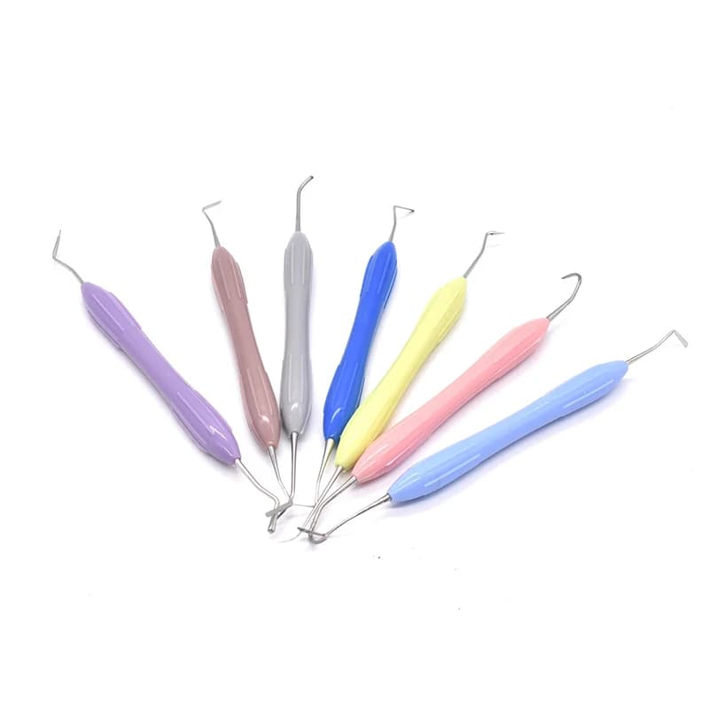 7 pcs/packing Double Head Dental Composite Filling Tools Silicone Sleeve Set of Dental Composite Resin Filling Spatula Tools