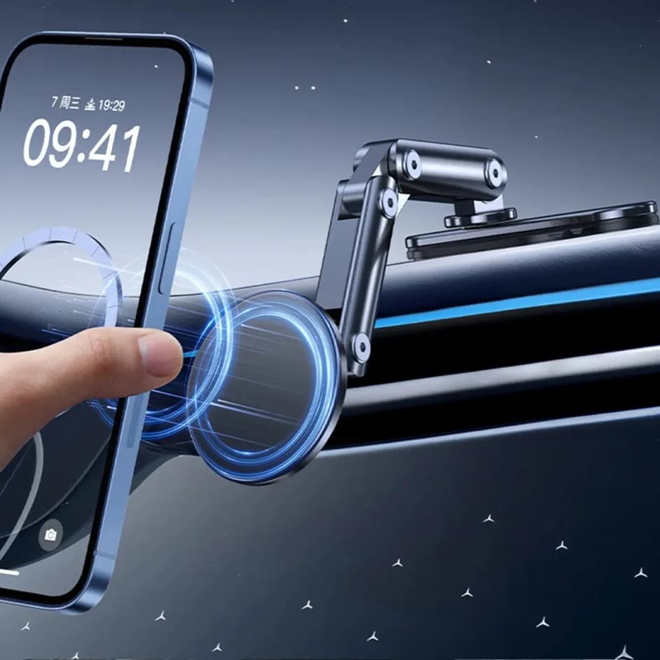 360 ° Rotating Magnetic Support for Phone by Car, Foldable, for Dashboard, Compatible with Magsafe iPhone 17 16 15 14 13 12 Pro Max