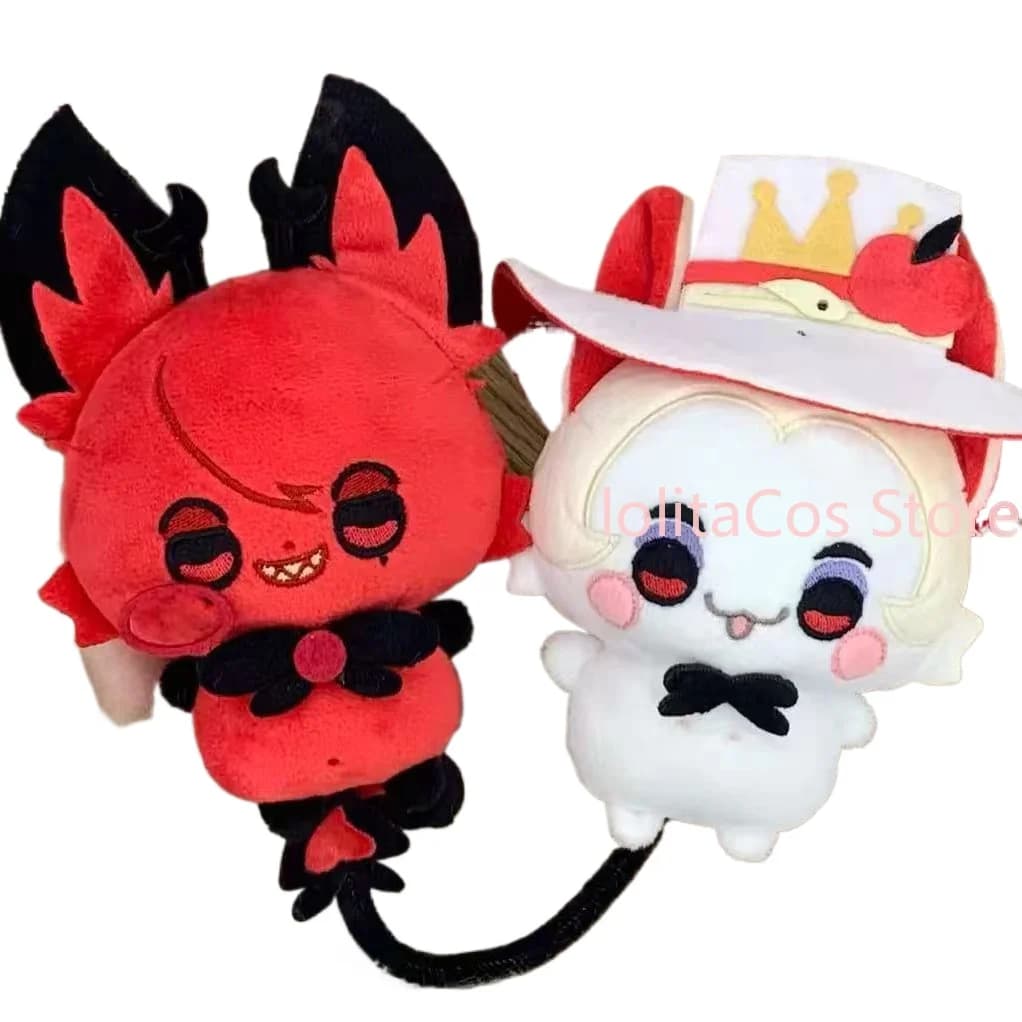 Nuovo Peluche Anime Kawaii Hazbin Hotel Alastor Lucifer da 10 cm, Giocattolo Imbottito, Portachiavi, Ciondolo per Borsa, Regalo, Cosplay, Figurina in Cotone