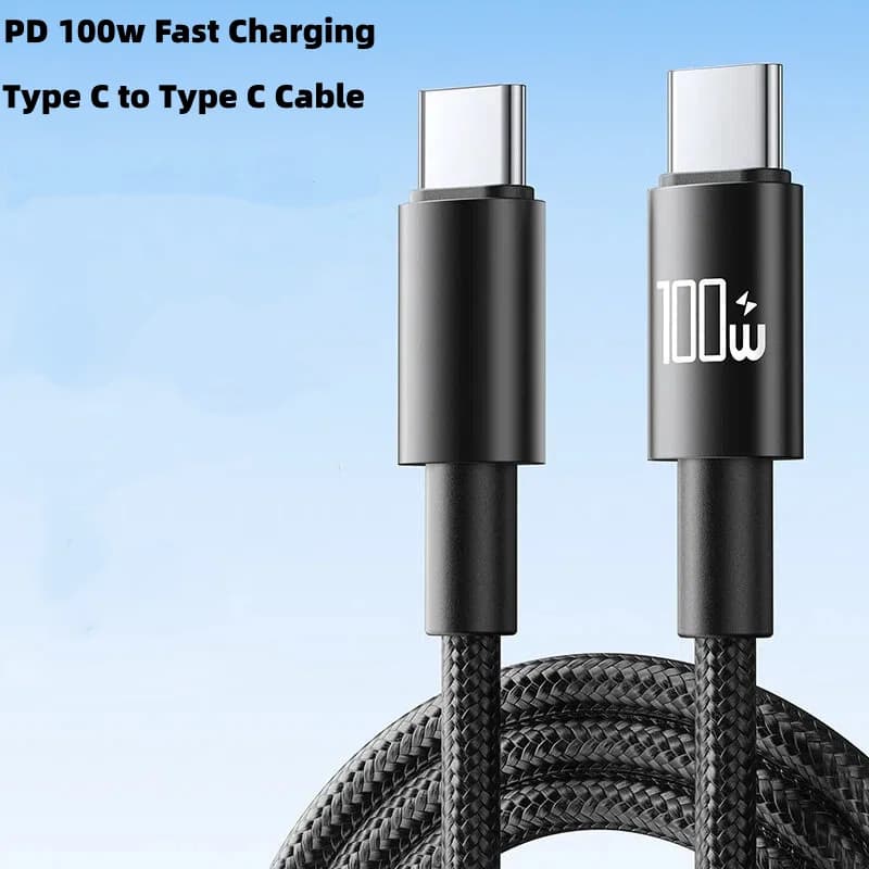 Cavo USB C a Type C da 100W per Ricarica Rapida, Compatibile con Macbook, iPad, iPhone 16, 15, Samsung, Xiaomi, Cavo USB C Intrecciato in Nylon