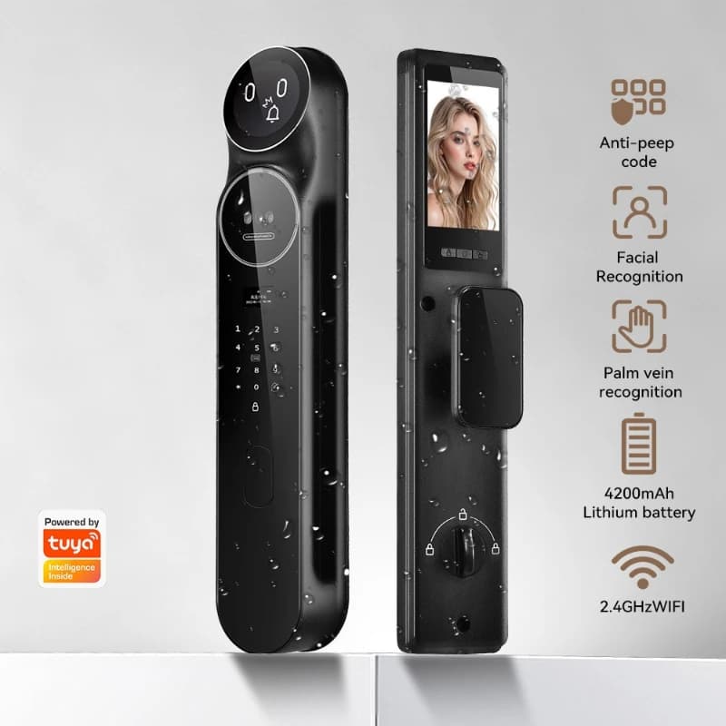 EGFirtor Smart Password Lock Face Intercom Tuya APP Remote Control Automatic Fingerprint Electronic Door Lock