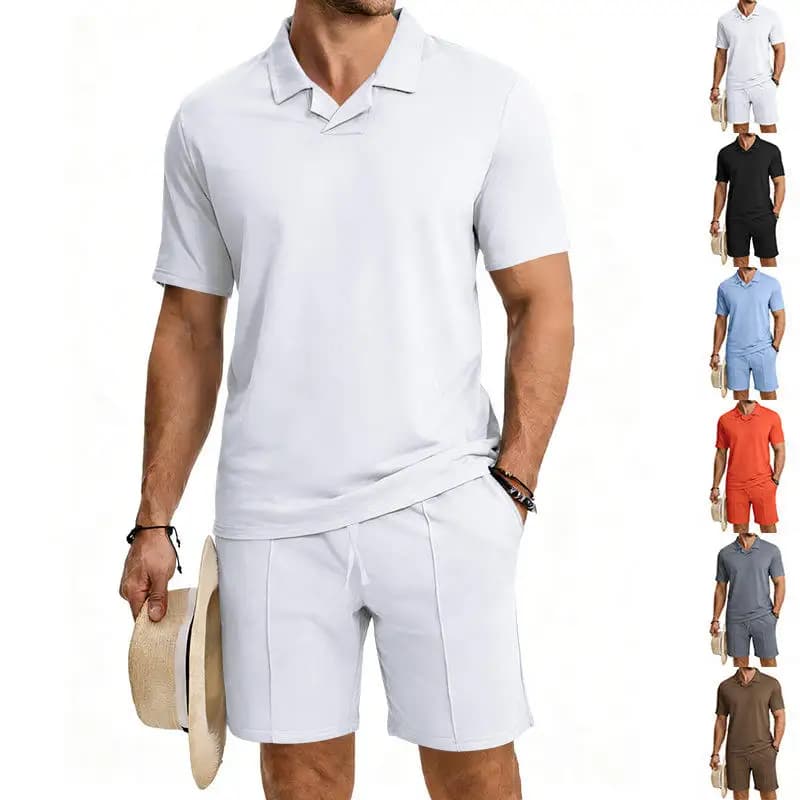 Men's Summer Short Sleeve T-Shirt Quick Dry Sports Casual Shirt with Shorts Youth Fashion Breathable Comfortable Lightweight