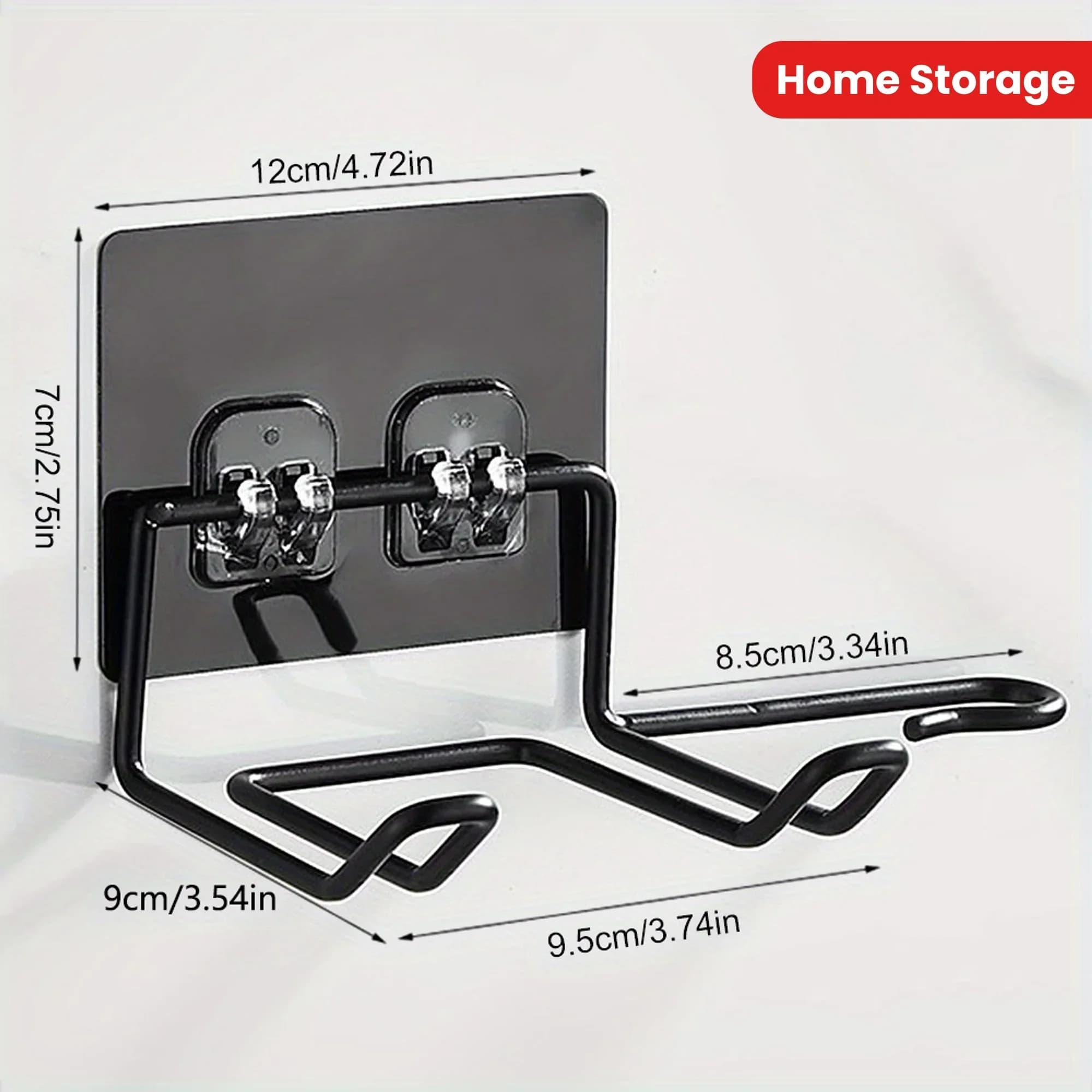 1pc Stainless Steel Hair Dryer Holder, Wall Mounted Organizer Rack for Straightener and Curling Iron, Bathroom Storage Shelf,