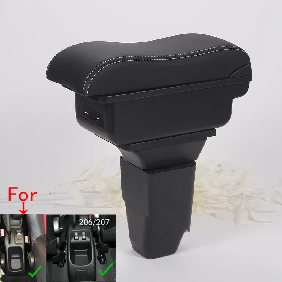 For PEUGEOT 206 Armrest Box for Peugeot 207 Cc Cabrio Car Armrest Central Storage Box Interior Arm Support Retrofit Auto Parts