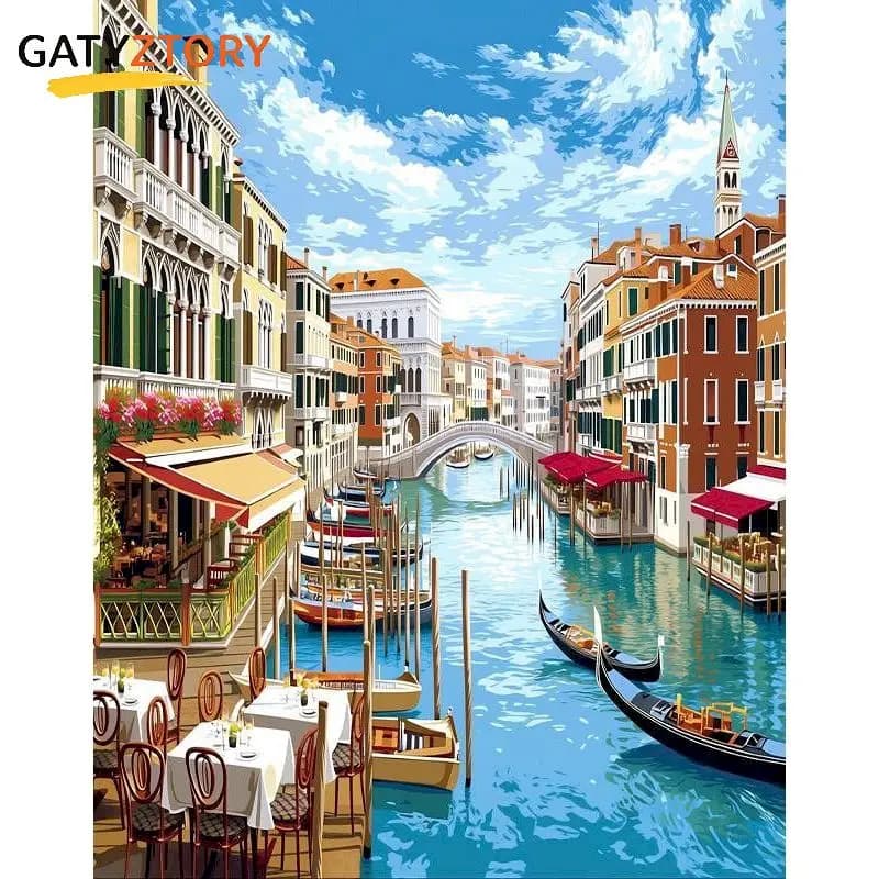 City Paint By Numbers Painting Decor Digital Oil Number Painting Kits Landscape Interior Unique Gift Markers By Numbers