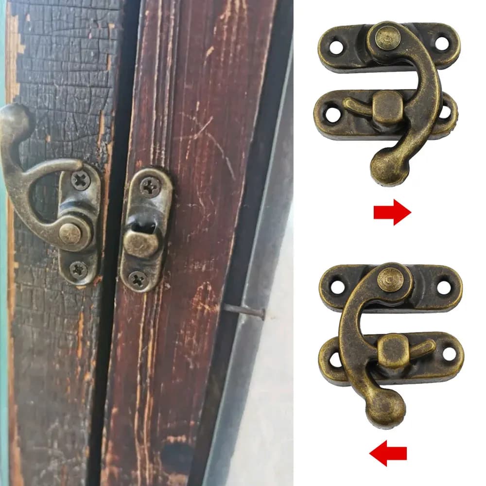 1 pezzo di serratura in metallo antico mini cerniera decorativa gancio per regalo portagioie in legno lucchetto con viti scatola hardware decorazioni per la casa