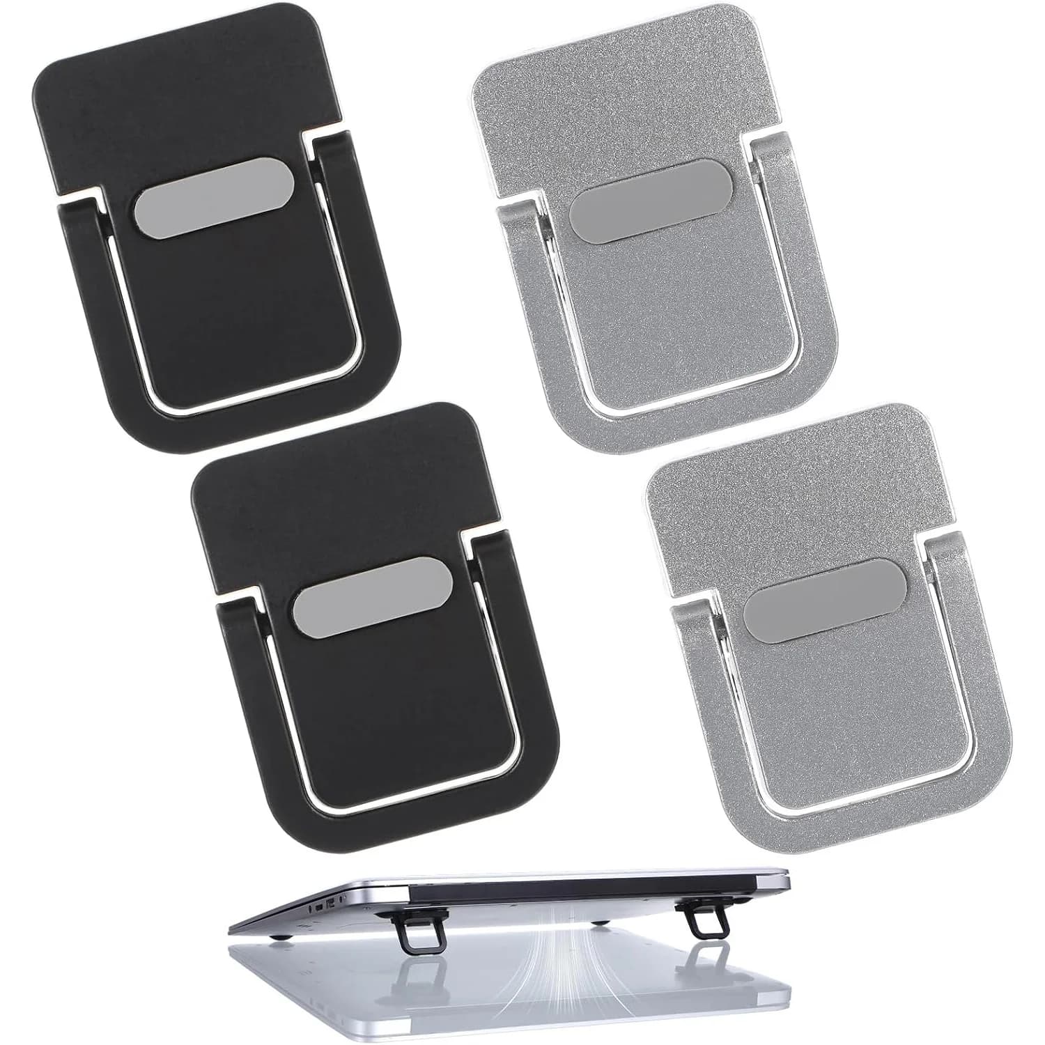 2pcs/Set Laptop Stand for Computer Keyboard Stand Riser Aluminum Mini Portable Laptop Stands for Notebook