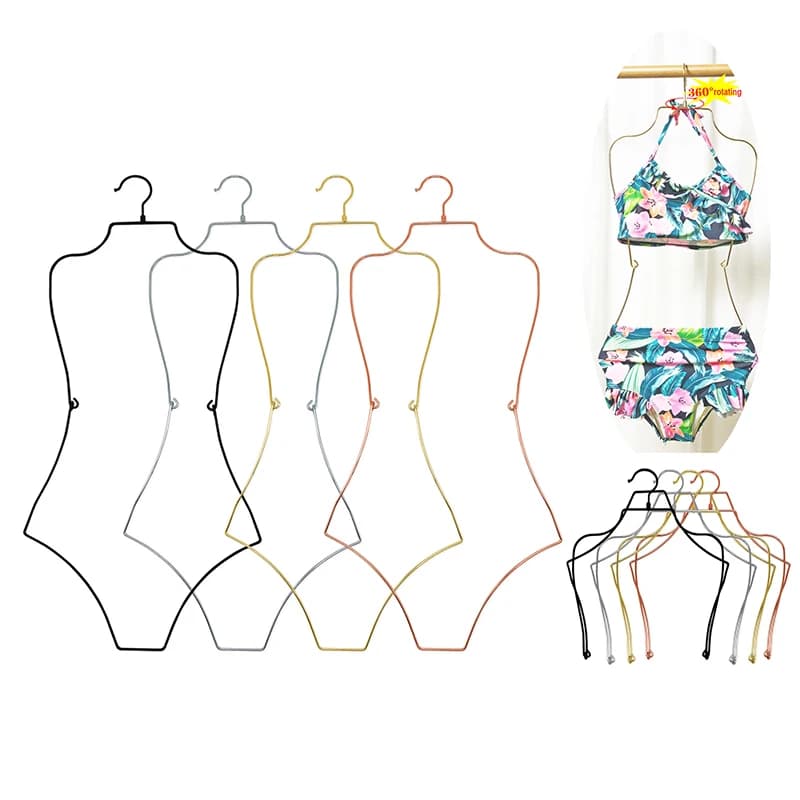 Clothes rack for swimsuits Clothes rack for body-shaped bikini in metallic thread Foldable clothes rack to store underwear for wardrobe