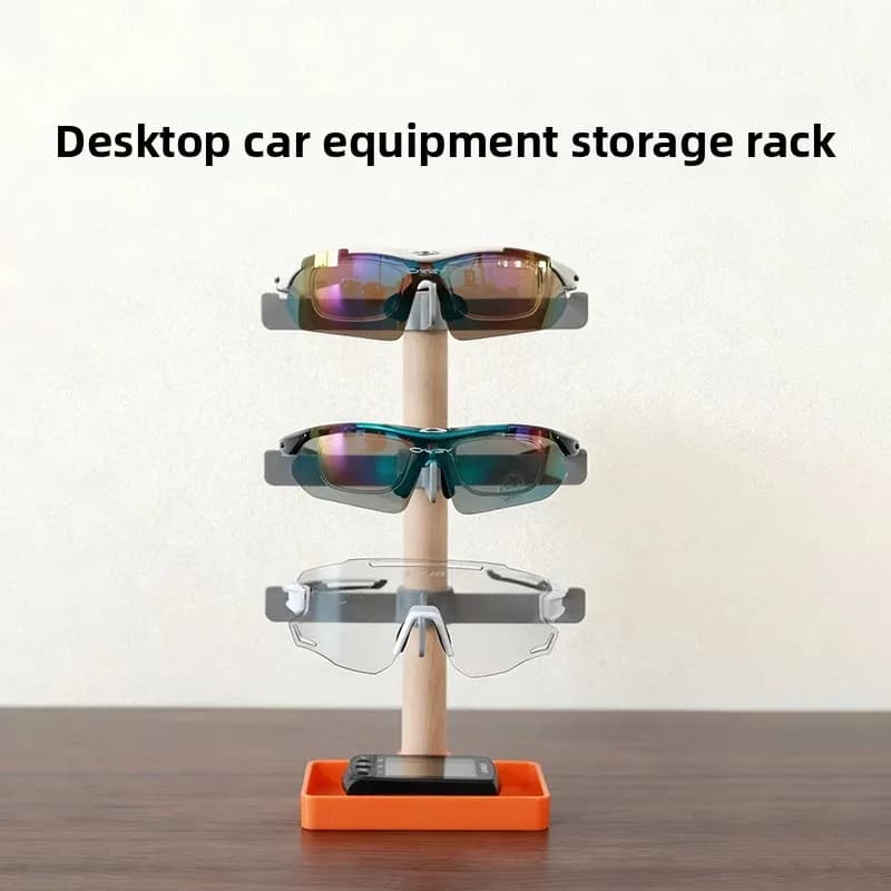 Supporto per casco da bicicletta in legno massello, porta occhiali, supporto da tavolo con regolazione verticale, accessori per ciclismo