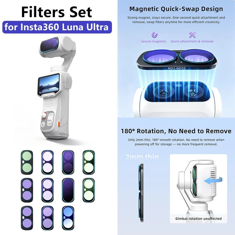 Lens Magnetic Filters For Insta360 Luna Ultra Camera UV Adjust CPL ND2-32 STAR NIGHT Black Mist ND8/16/32/64/128 Dimming Filters