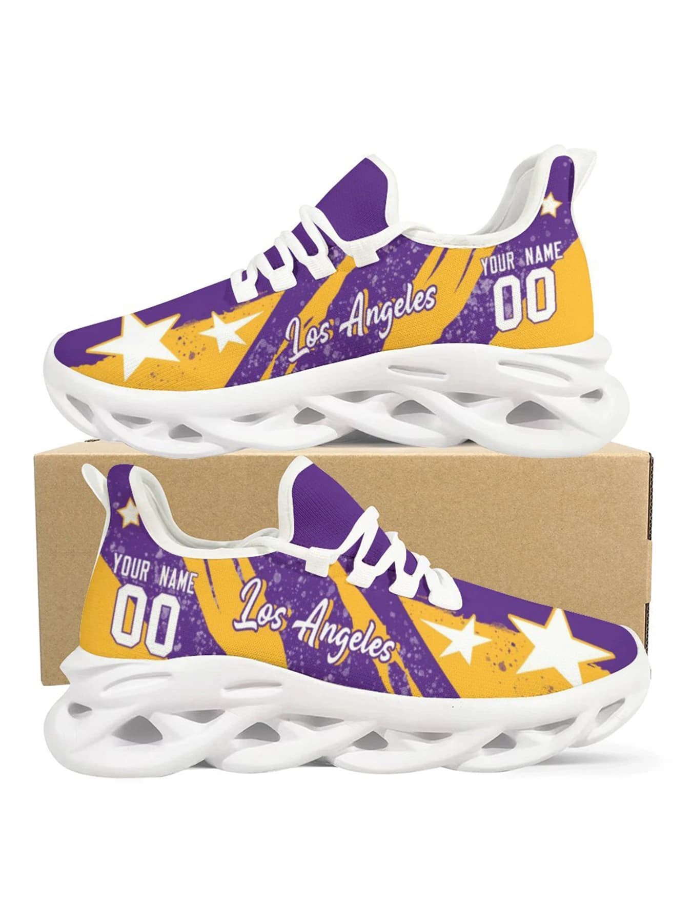 Custom Los Angeles Sneakers Personalized Men Running Shoes Lightweight Breathable Sports Shoes Casual Walking Shoes Gift
