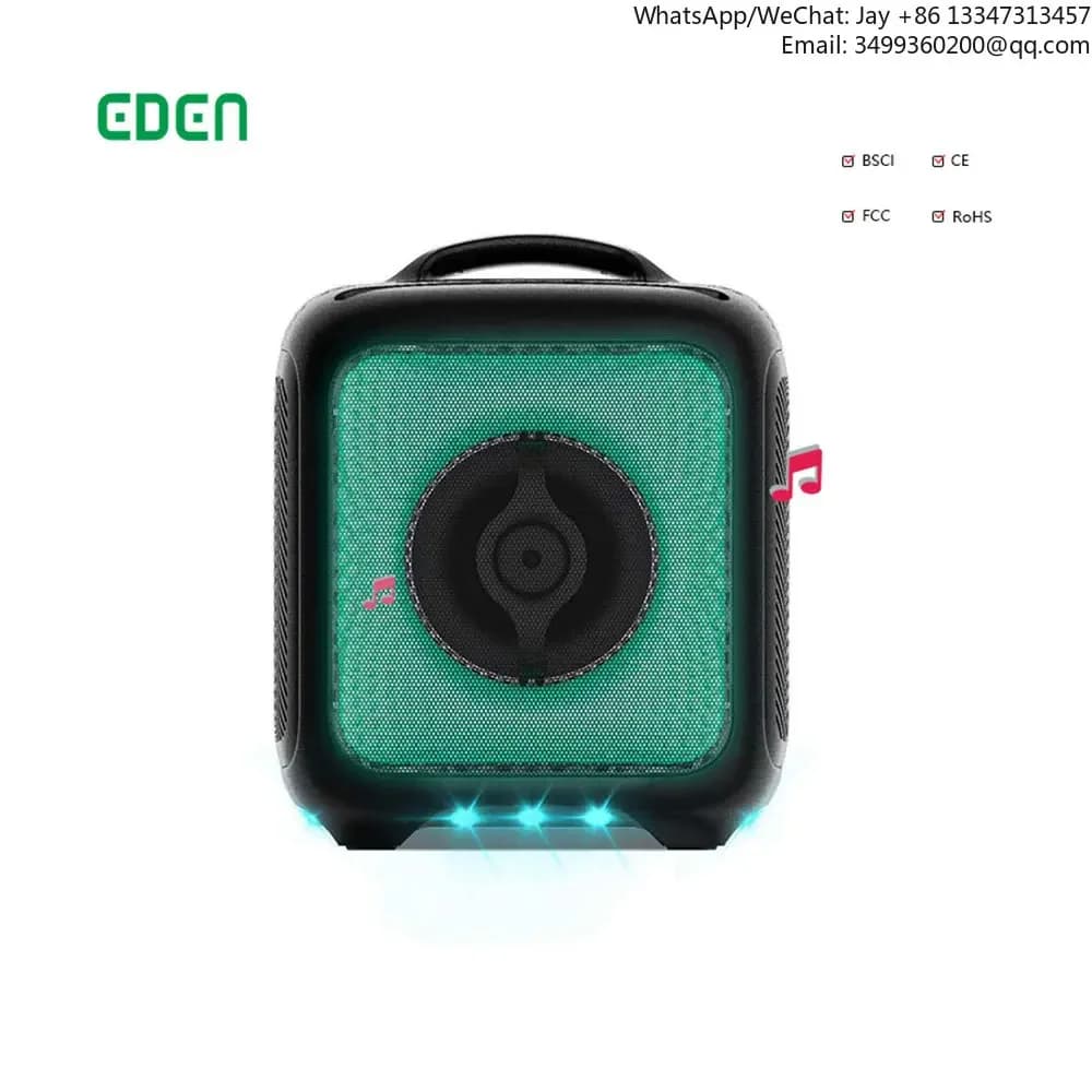 EDEN Nuovo Prodotto Partybox Bluetooth per Karaoke, Cassa Audio Multimediale Portatile con Batteria per DJ