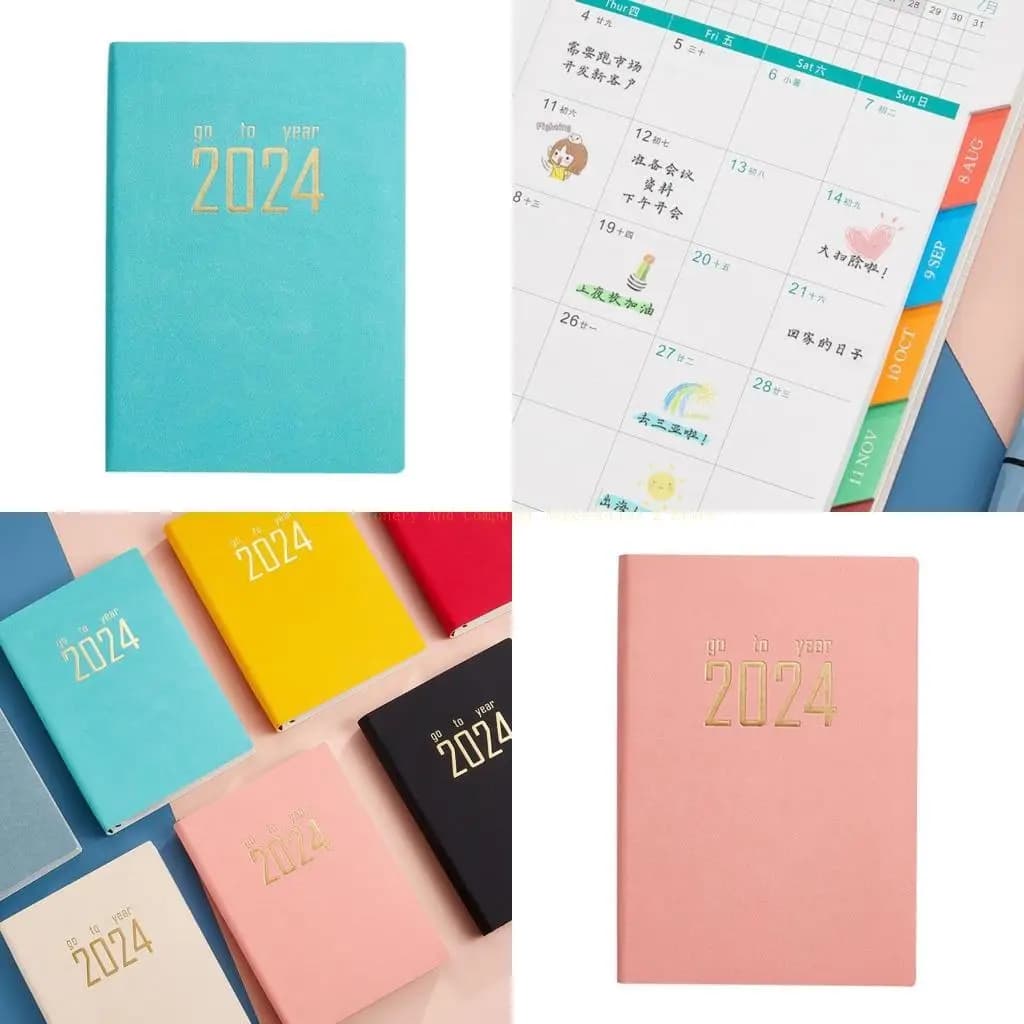 2024 Pianificatore accademico Notebook Pagina nastro marchio Pagina giornaliera Pianificatore